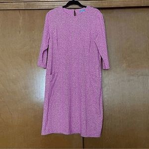 Pink Printed Catalina Cloth 3/4 Sleeve Dress Size XL